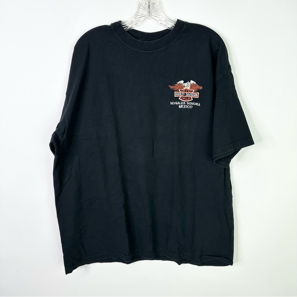 Vintage Y2K Harley Davidson Mexico Men’s T Shirt 2XL Shirt Black Embroidered Tee